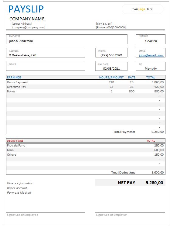 How To Create A Payslip Template In Excel