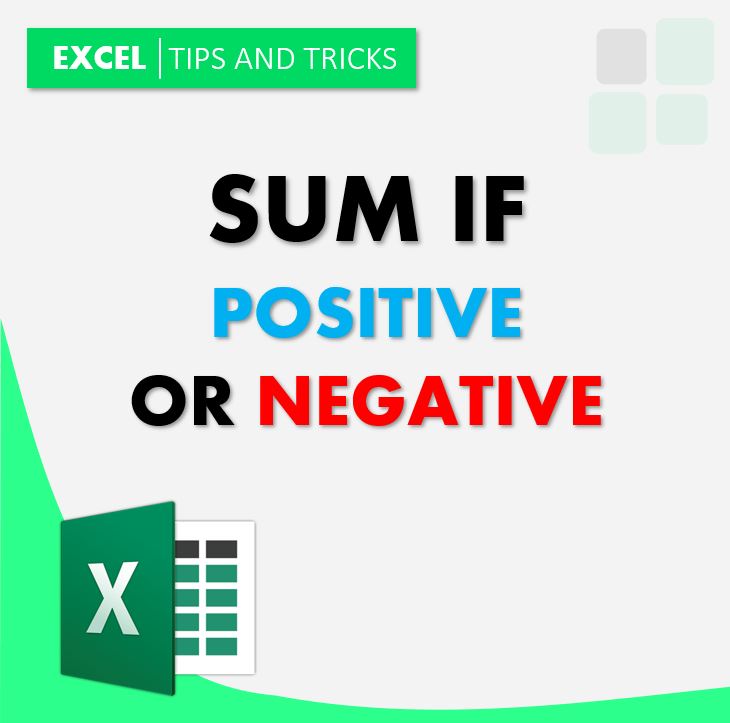 how-to-sum-only-positive-or-negative-numbers-in-excel-exsheets