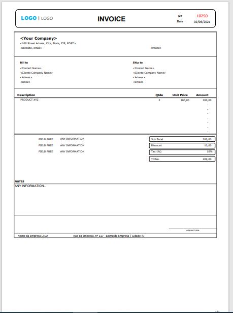 download excel invoice template free