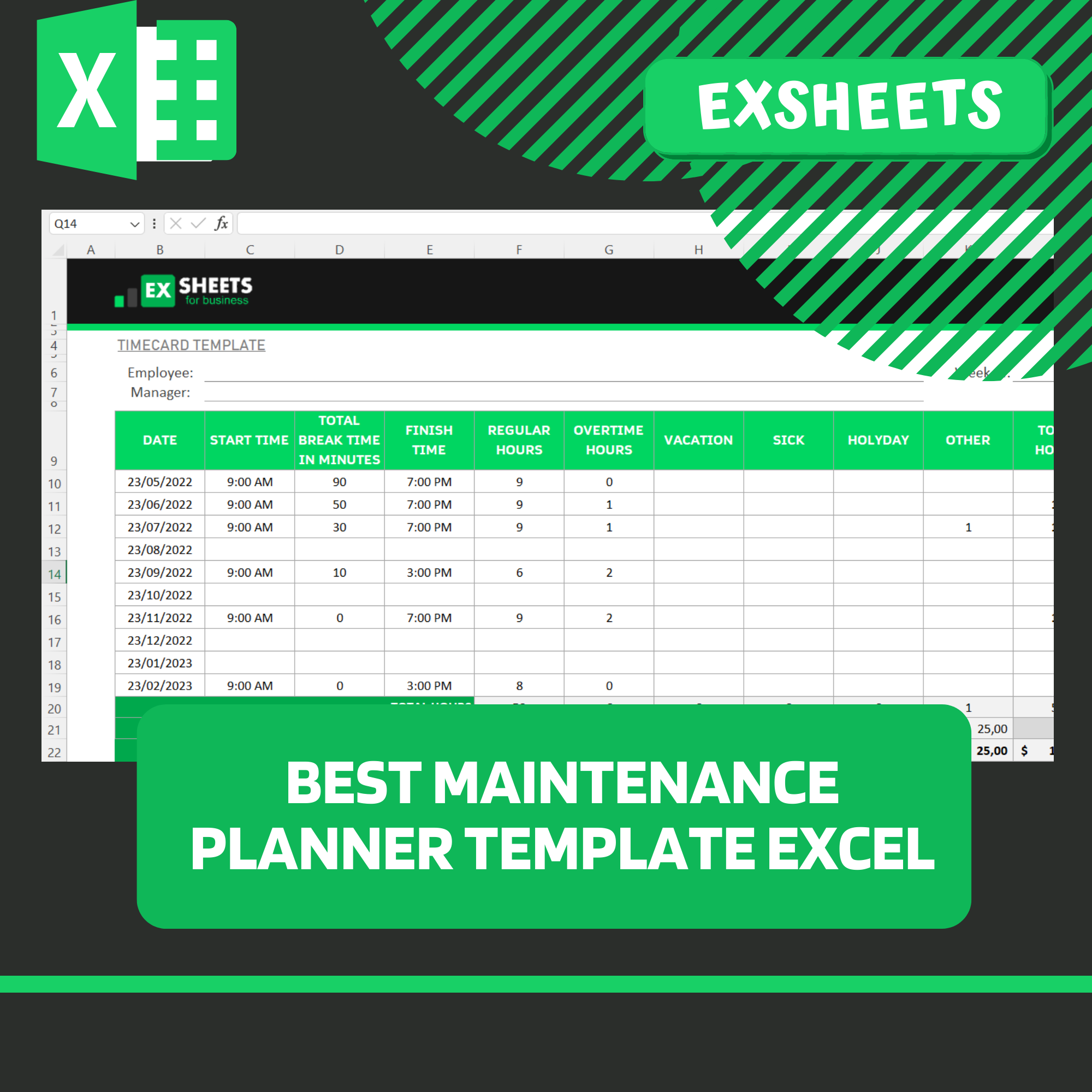 maintenance schedule template excel