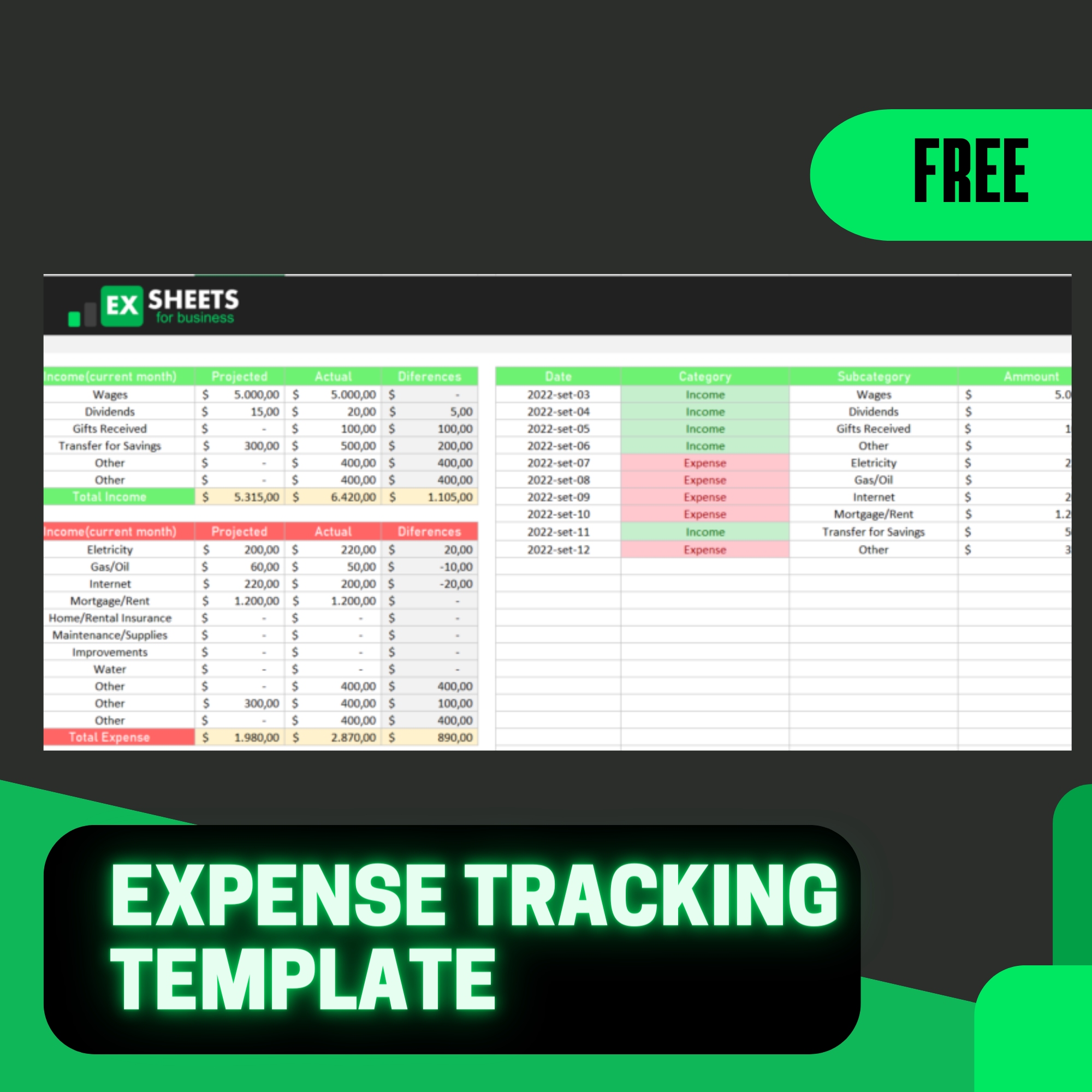 free printable expense tracker for independent contractor