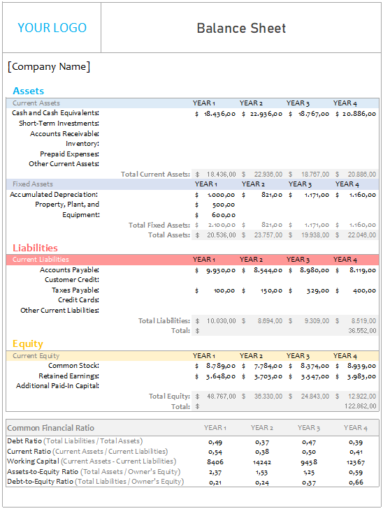 Free Balance Sheet Excel